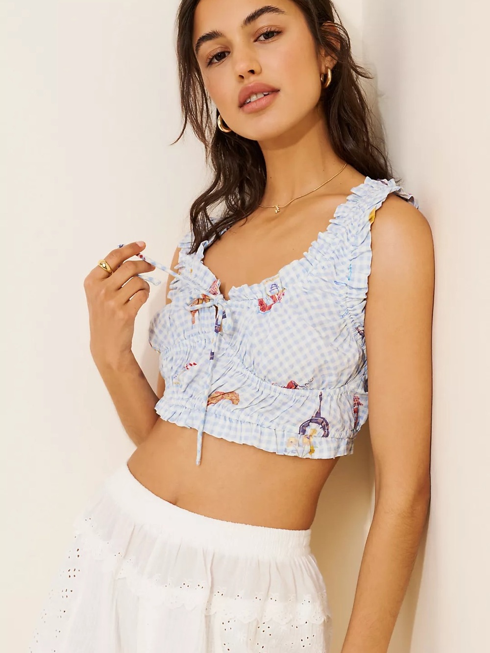 Anthropologie Ruched Scoop-Neck Tank